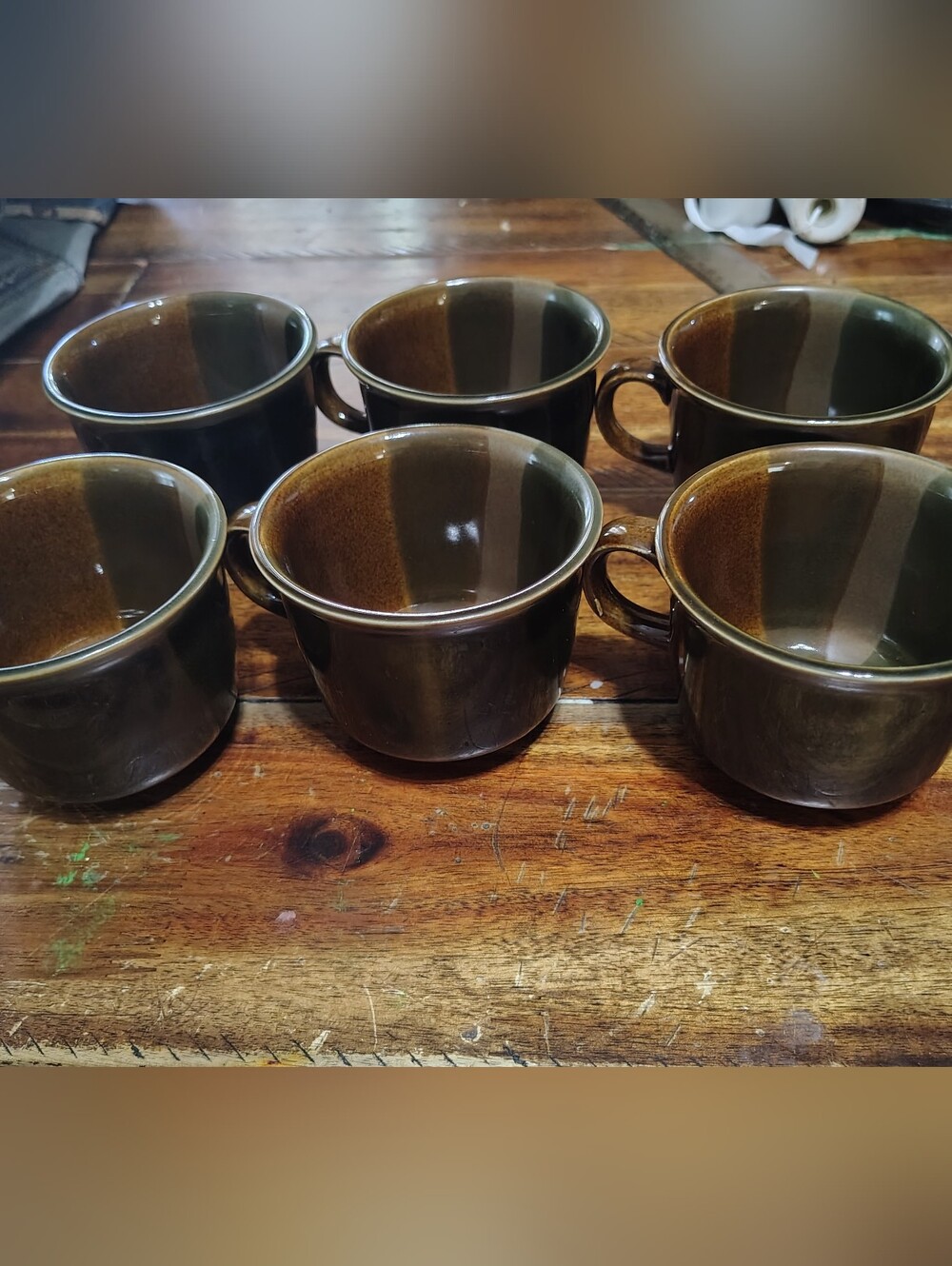 Independence Stoneware Rustic Earthtoned Brown Ceramic Coffee Mug - Set of 6